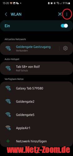 WLAN Menü